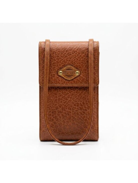 Esprit Handbags - Esprit Vintage Tan Pebble Grain Leather Travel Wallet Archival Rare Passport Cas